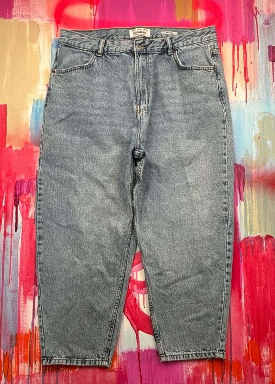 Pull&Bear Wide-Leg BaggyLight Wash Jeans Size 36 - Picture 2 of 10